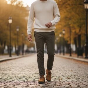 LANCEL PARIS Leather Suede Shoes Tan Orange 44